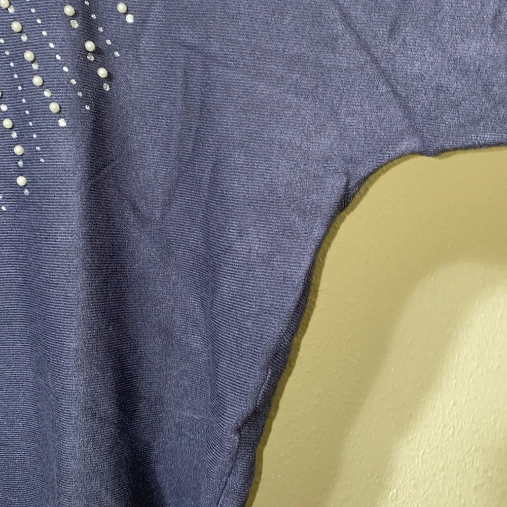 NWT Liv Milano V-neck Sweater Embellished with Rhinestones & Pearls Size XL - Picture 10 of 10